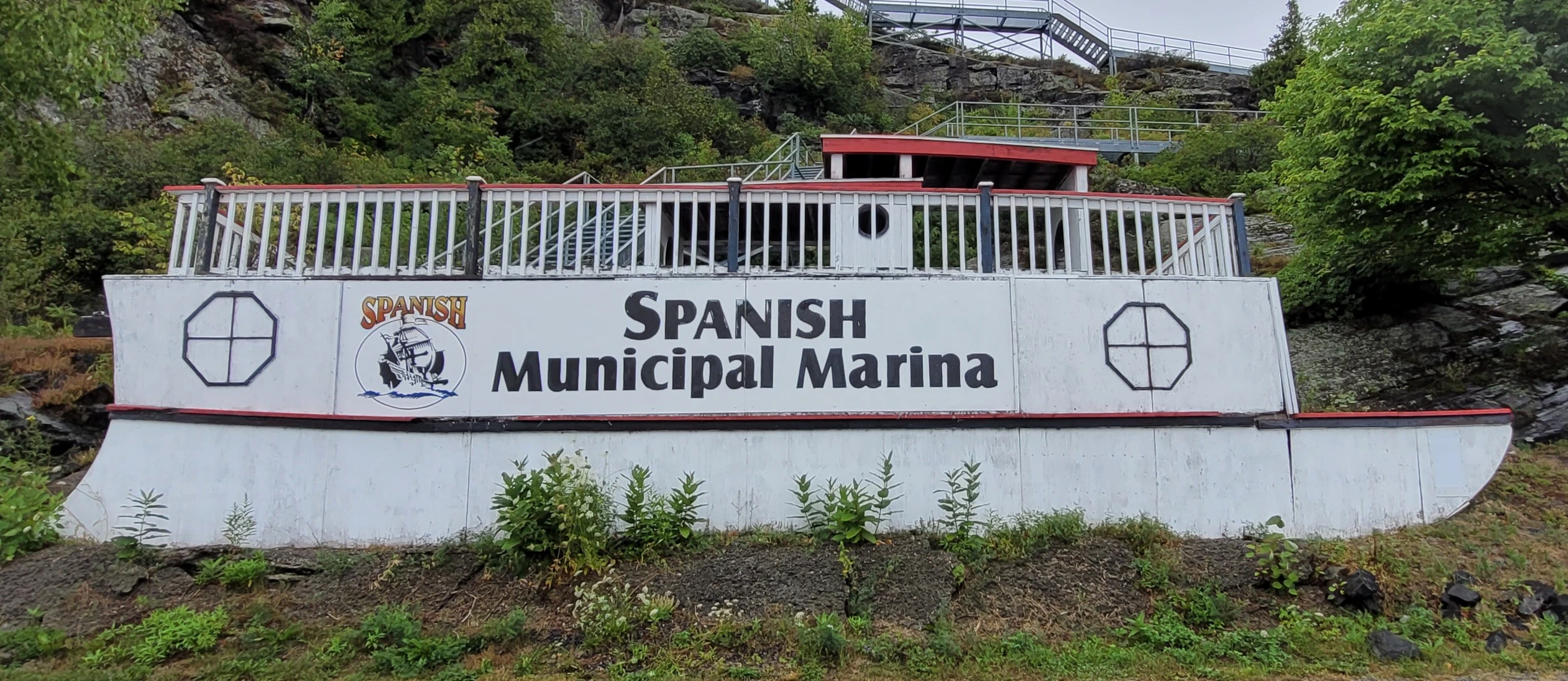 View of the Spanish River in the rain from the Spanish Minicipal Marina